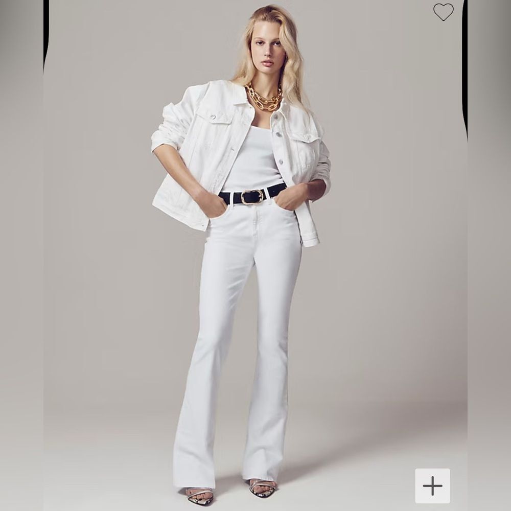 J. Crew Women’s Skinny Flare Jean Pant in White Wash Size 32 NWT #BO801